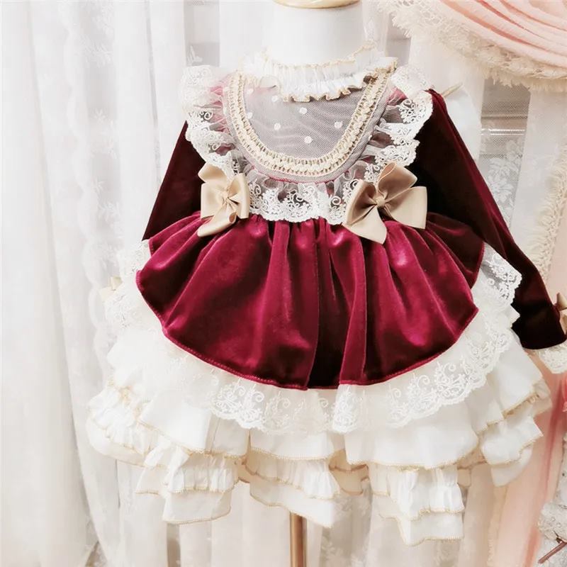 女の子のためのスペイン語のイブニングドレス,ヴィンテージのピ - Baby Clothing Easter のレビューと価格