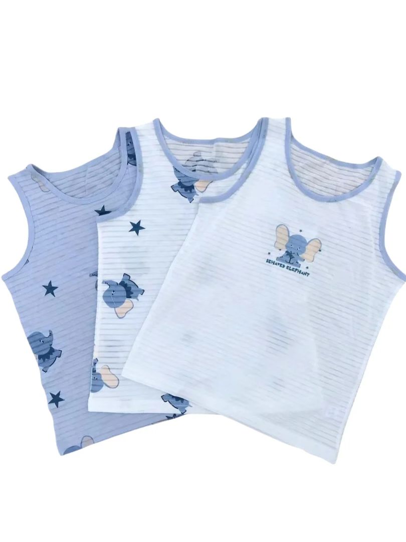 男の子用コットン下着シャツ、子供用タンク、ペンギン、象、ライ - Baby Clothing Elephant のレビューと価格