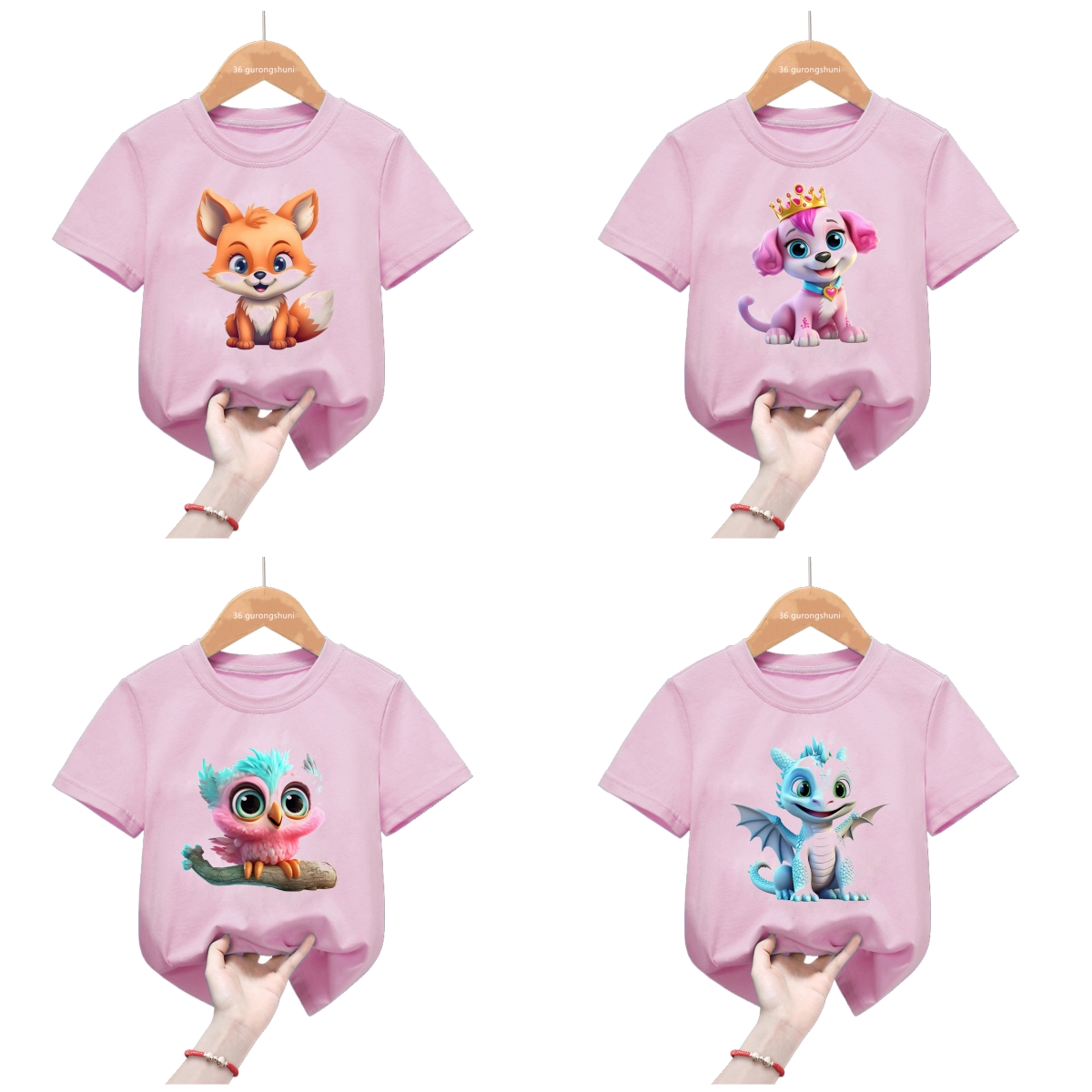 子供のためのカワイイ半袖Tシャツ,漫画の動物のトップス,小さ - Baby Clothing Elephant のレビューと価格
