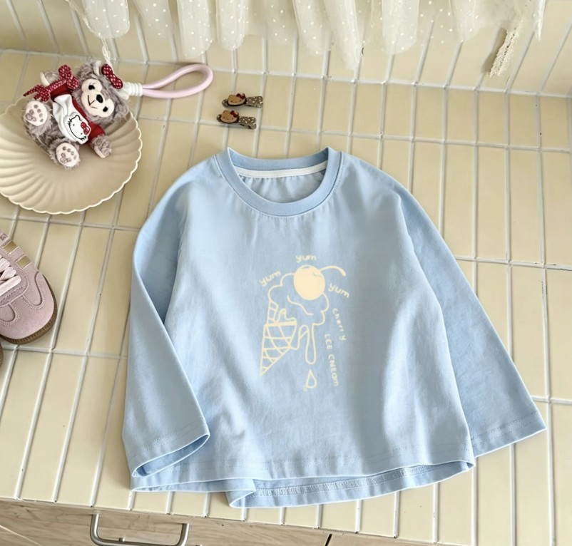 幼児向け漫画風ゾウとアイスクリームと鳥柄長袖Tシャツ、軽量コ - Baby Clothing Elephant のレビューと価格