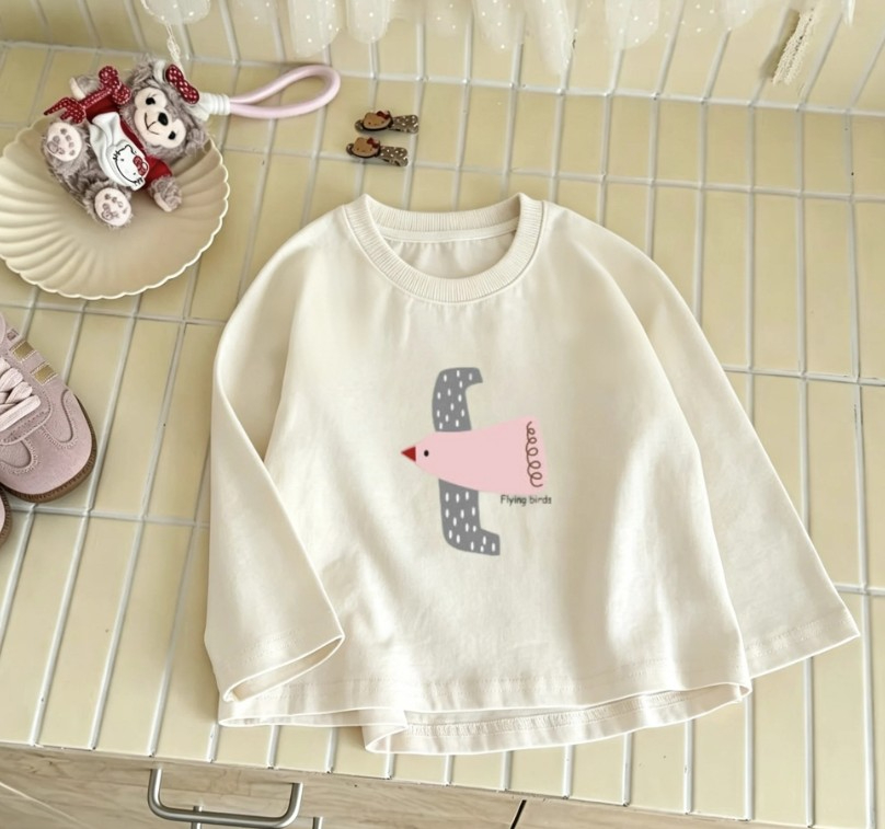 幼児向け漫画風ゾウとアイスクリームと鳥柄長袖Tシャツ、軽量コ - Baby Clothing Elephant のレビューと価格