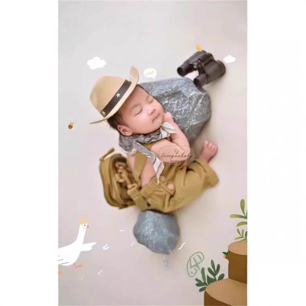 新生児の写真撮影の小道具衣装ブレース男の子コスプレメガネカウ - Baby Clothing Products のレビューと価格