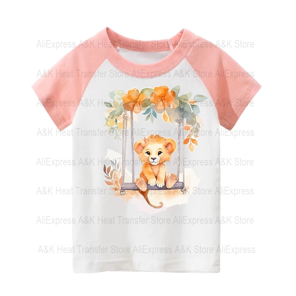 ベビーアニマルスイング柄ヒート転写キッズ服用象虎ライオンステ - Baby Clothing Elephant のレビューと価格