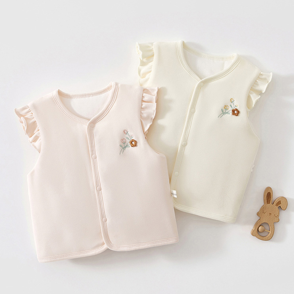 女の赤ちゃんベストキルティング暖かい秋冬幼児服フリル花刺繍プ - Baby Clothing Quilt のレビューと価格